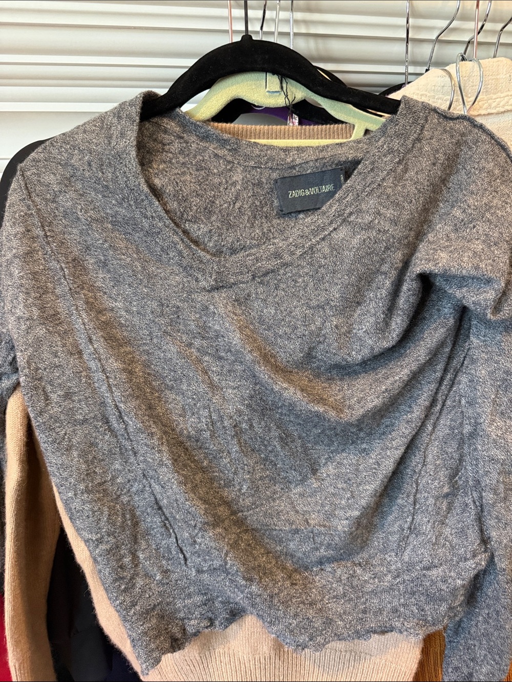 Zadig & Voltaire Gray Scoop Neck Women's Sweater